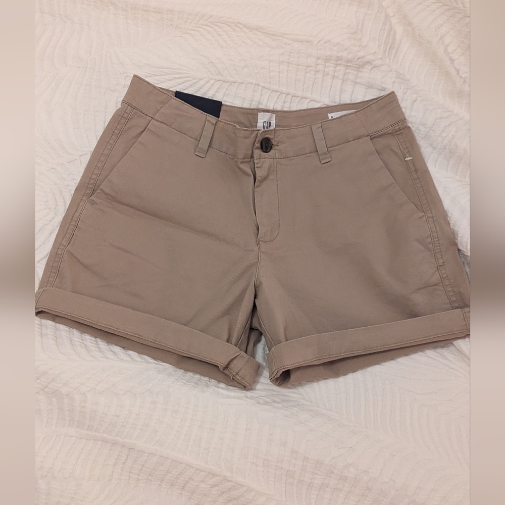 GAP City Short Mid Rise - Tan/Khaki, Size 0, NEW